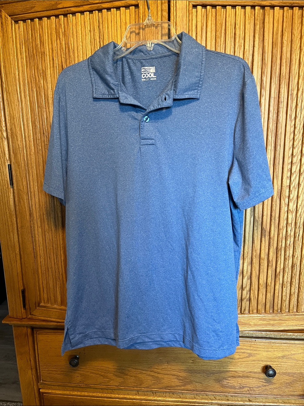 32 Degrees Men's Heathered Blue Polo